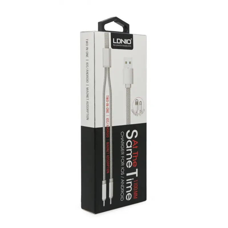 Data Kabl Ldnio LC86 za Iphone Lightning/micro 2U1 USB Zlatni 1M