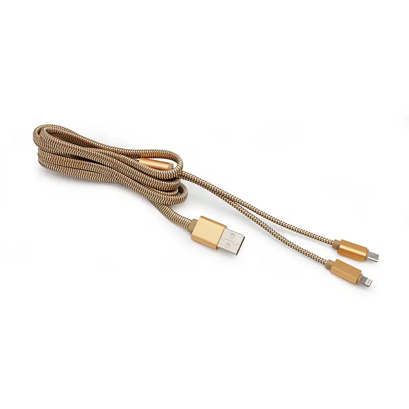 Data Kabl Ldnio LC86 za Iphone Lightning/micro 2U1 USB Zlatni 1M