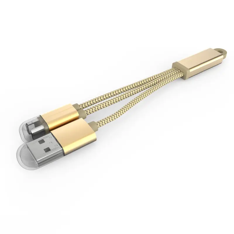 Data Kabl Ldnio LC89 sa Priveskom za Iphone Lightning/micro USB Zlatni