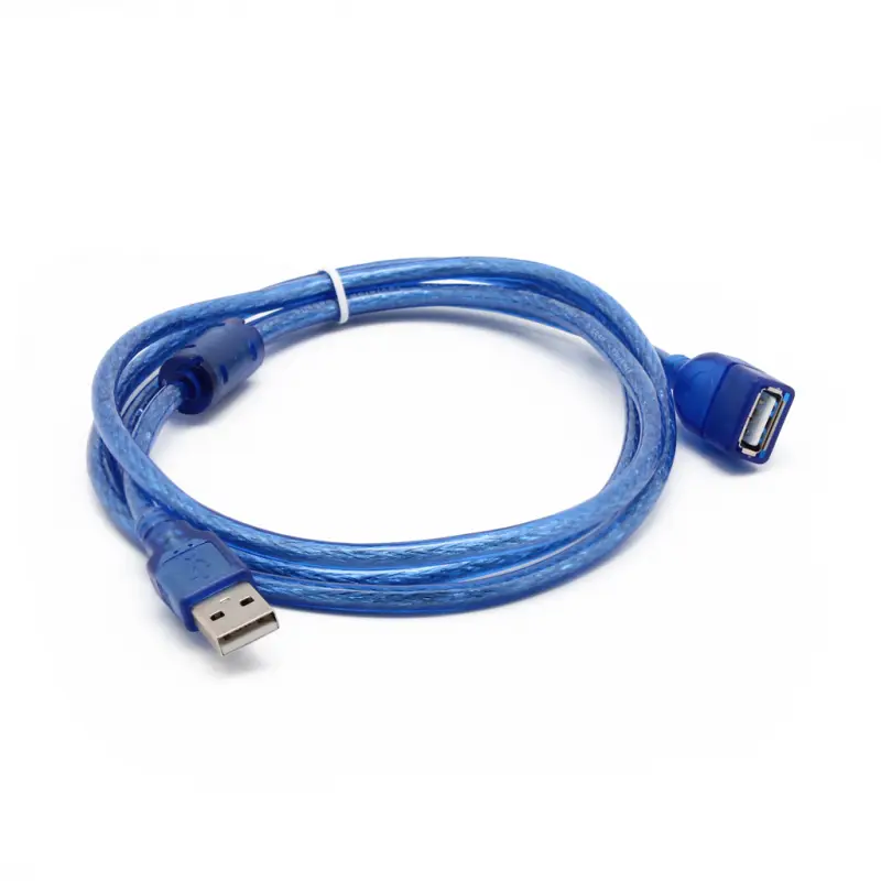 Kabl USB A/f Transparent Plavi 1.5m