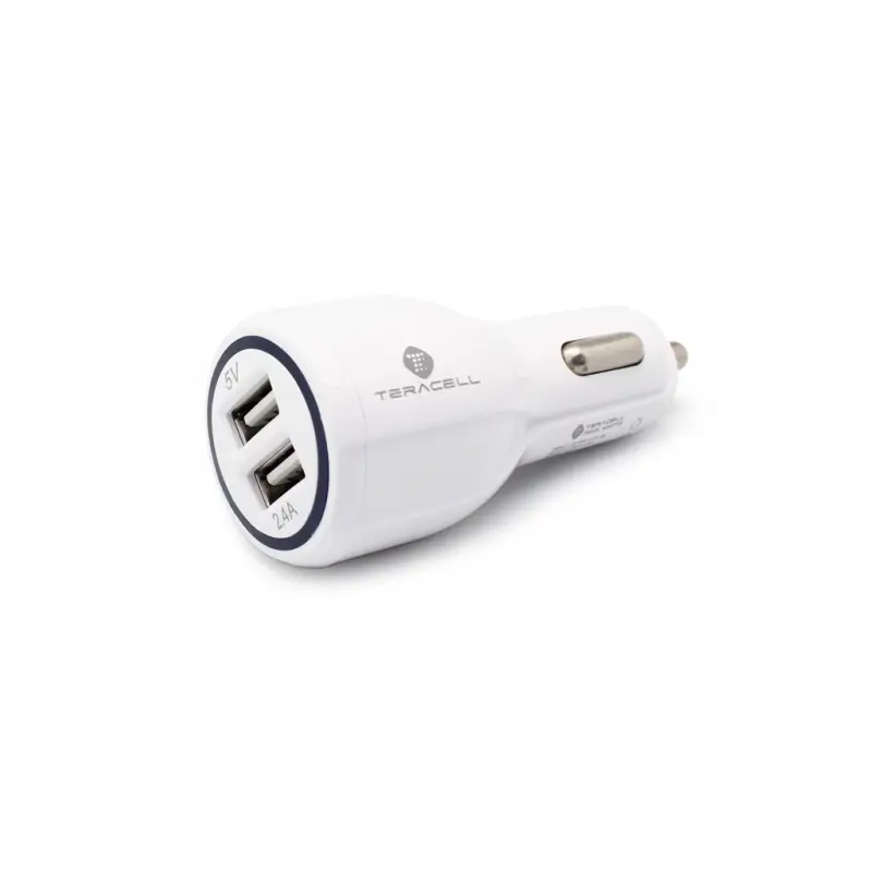 Auto Punjac Teracell Ultra DC02 QC 2.4a sa Micro USB Kablom Beli