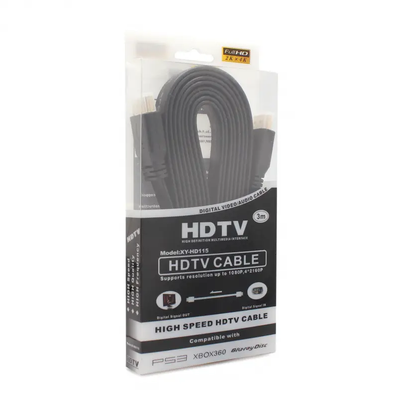Kabl Flet HDMI na HDMI 3M Crni
