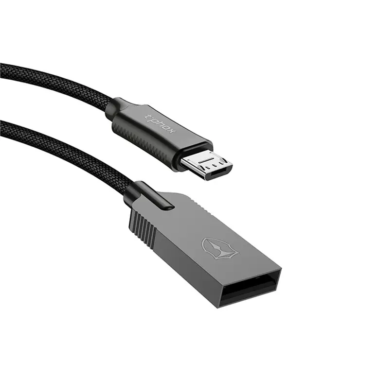 Data Kabl T-phox T-m809 Zinc Holly Micro USB Crni 1M