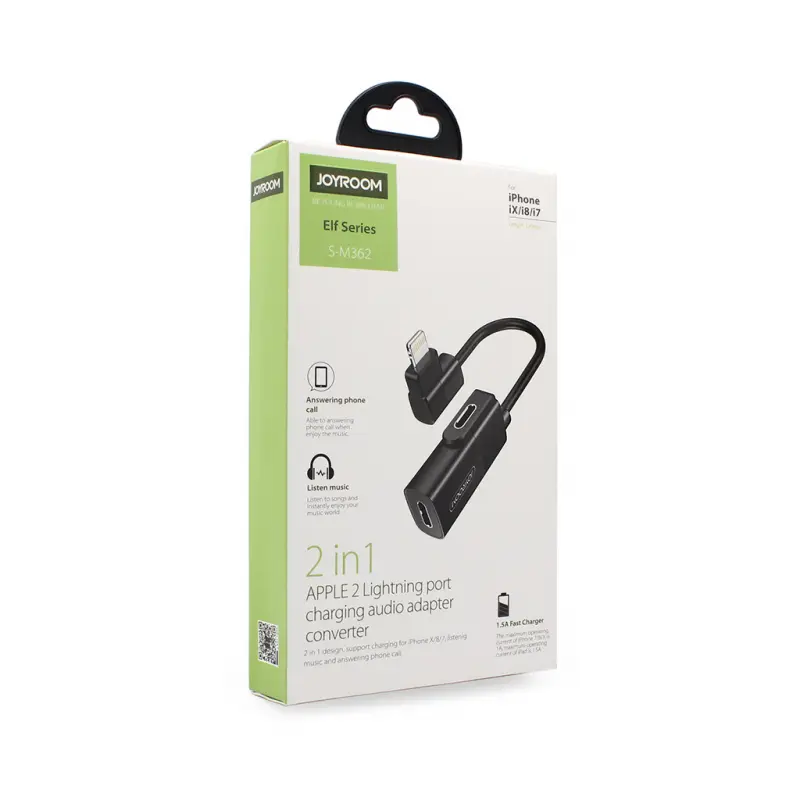 Adapter Joyroom za Slusalice i Punjenje Iphone Lightning Crni