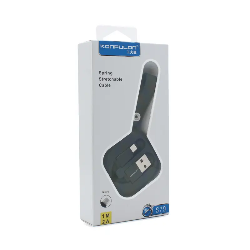 Data Kabl Konfulon S79 Privezak Micro USB Crni 1M