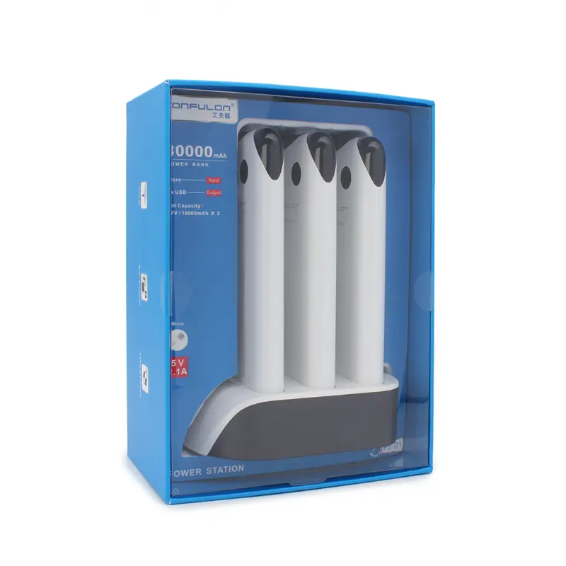 Dock Station + 3X Back Up Baterije Konfulon PS01 10000 Mah Bele