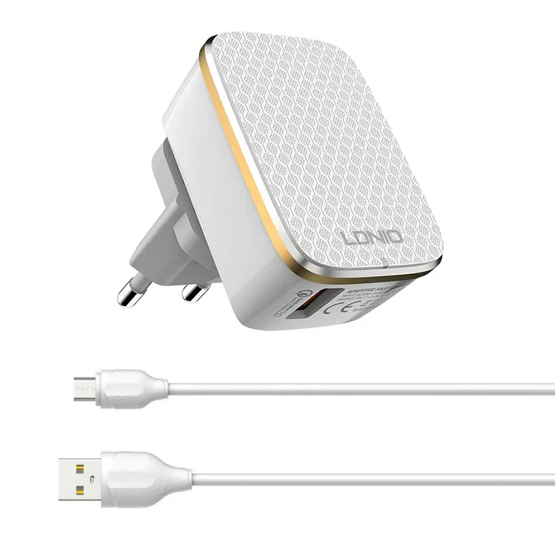 Kucni Punjac Ldnio A1204q Quick Charge 3.0 USB 5V 2.4a sa Micro USB Kablom Beli