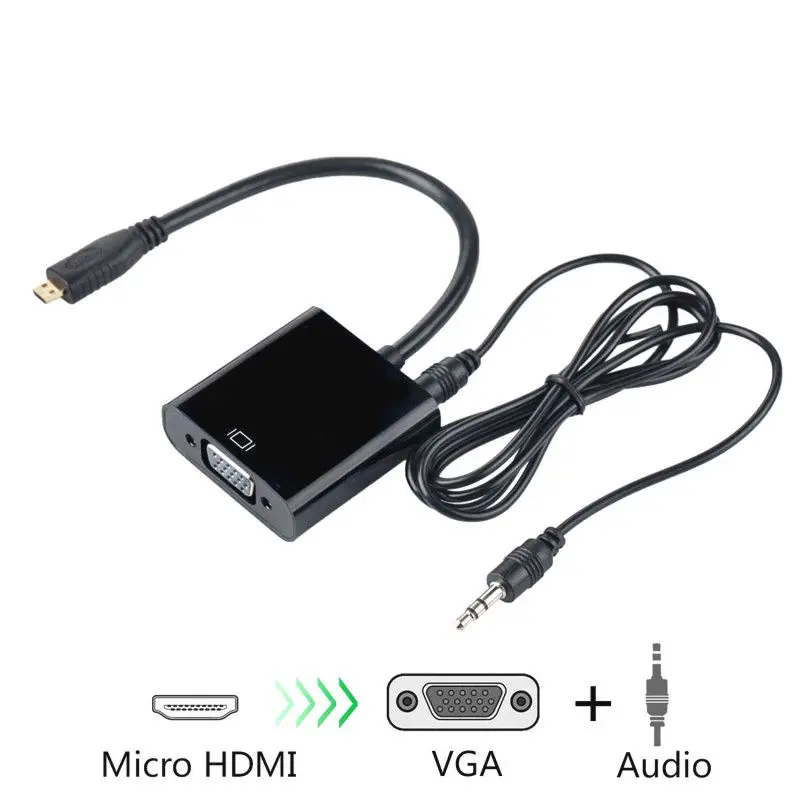 Adapter Micro HDMI na VGA Z + Audio Jwd-hdmi1