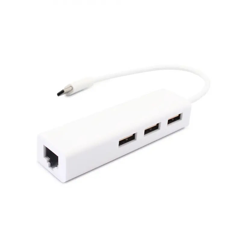 Adapter Type C na 3 USB 2.0 + RJ45 (100mb) Jwd-t4