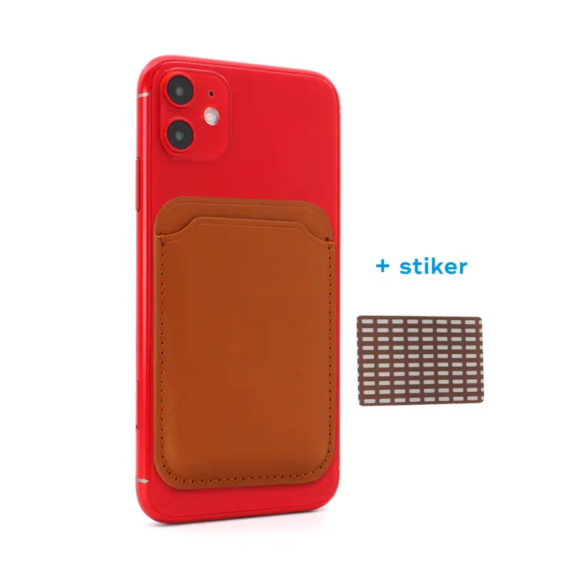 Drzac za Kartice Leather Wallet Svetlo Braon