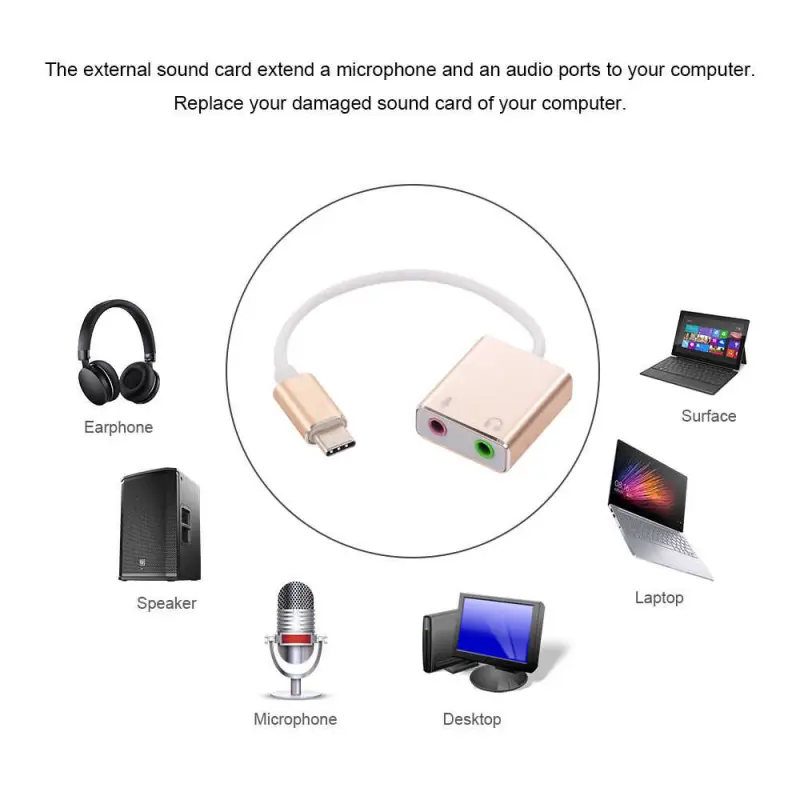 USB Type C Zvucna Karta 7.1 USB 2.0 Jwd-tc35