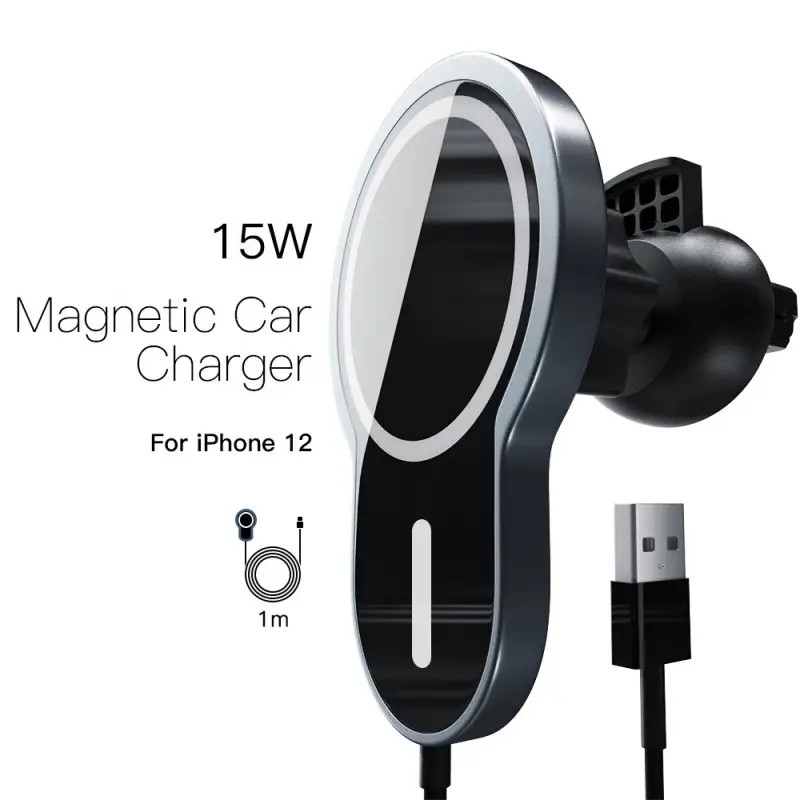Auto Punjac Iphone Magnetic 15W Crni