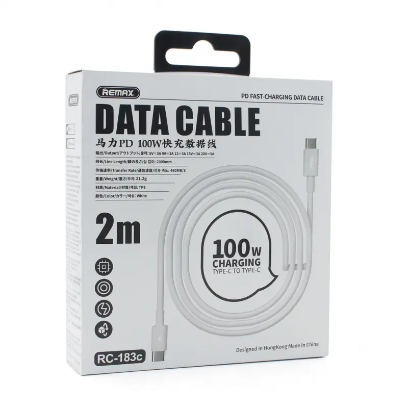 Data Kabl Remax Rc-183 PD 100W Type C na Type C 2M
