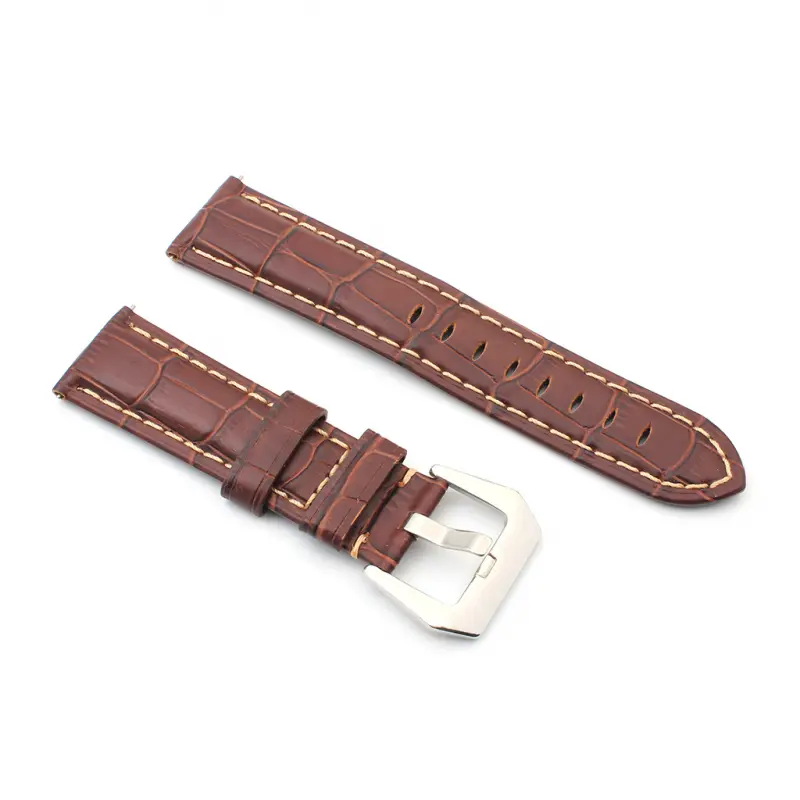 Narukvica Elegant Relief Kozna za Smart Watch 22MM Tamno Braon
