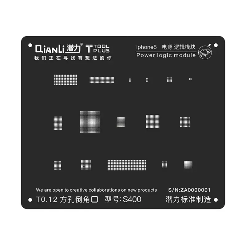 3D Iblack Sablon za BGA Kuglanje Base Banda Qianlitoolplus Crni za Iphone 8/x