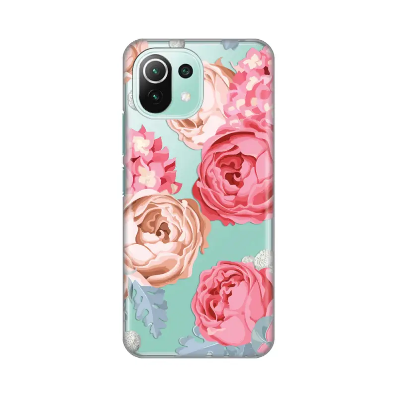 Torbica Silikonska Print Skin za Xiaomi Mi 11 Lite Pink Flowers