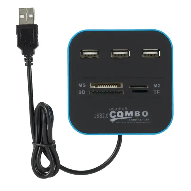 USB Hub i Citac Kartica 2U1 Jwd-u35 Plavi