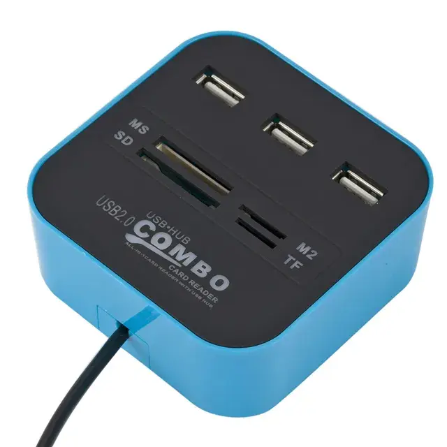 USB Hub i Citac Kartica 2U1 Jwd-u35 Plavi