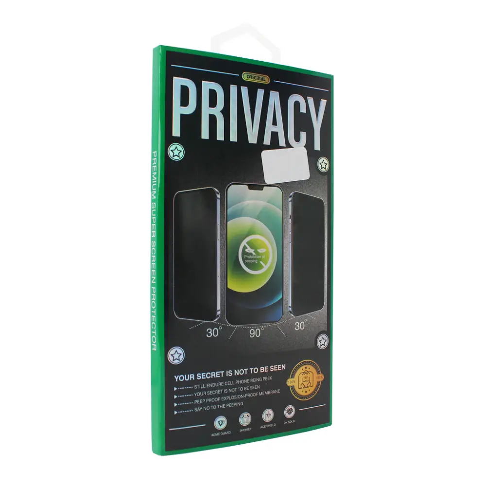 Zastitno Staklo Tempered Glass Privacy 2.5d Full Glue za Iphone 13/13 Pro/14/16e/17e 6.1 Crni