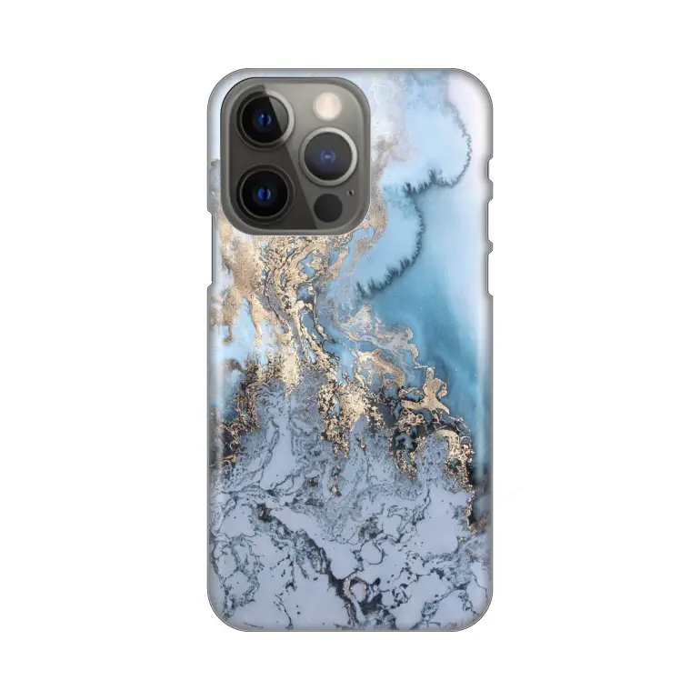 Torbica Silikonska Print za Iphone 13 Pro Blue Gold Marble