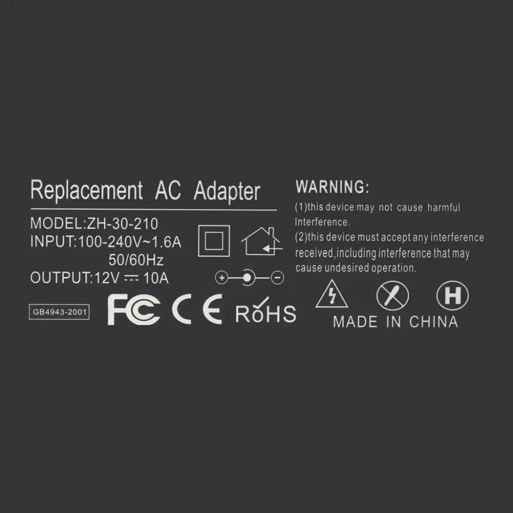 Strujni Adapter 12V 10A (5.5*2.5) Crni