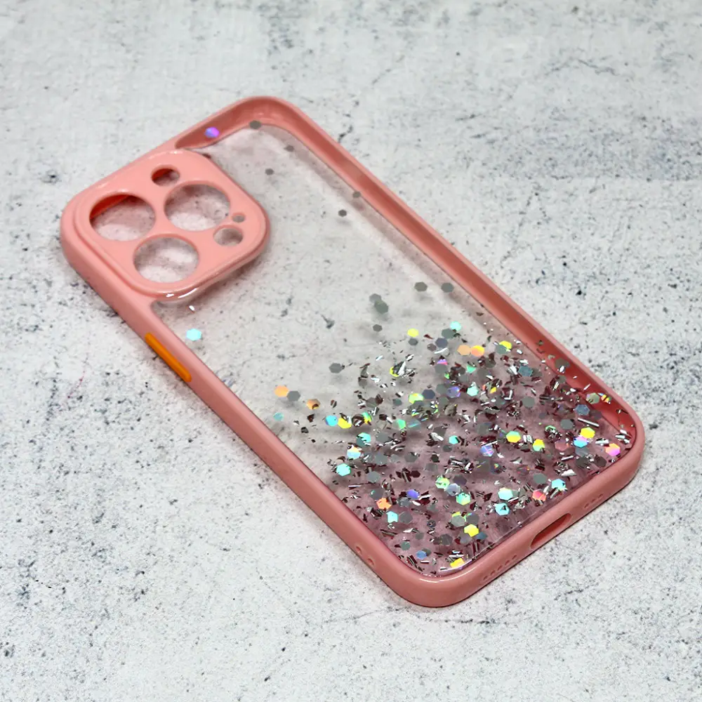 Torbica Frame Glitter za Iphone 13 Pro 6.1 Roze