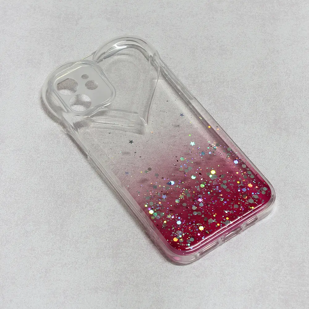 Torbica Heart Glitter za Iphone 12 6.1 Pink