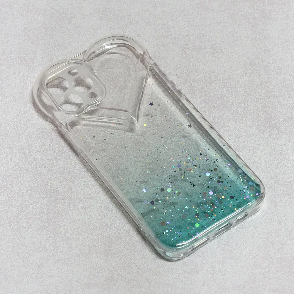 Torbica Heart Glitter za Iphone 12 Pro 6.1 Mint