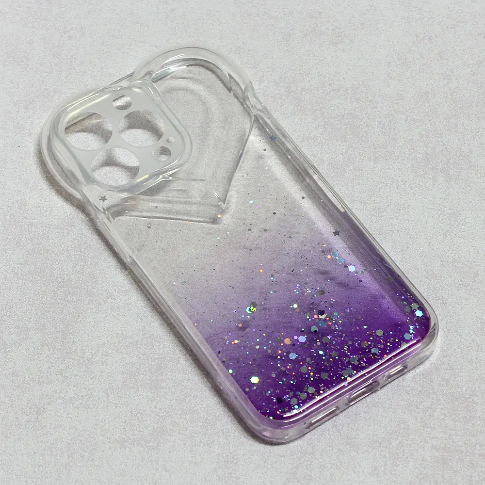 Torbica Heart Glitter za Iphone 13 Pro 6.1 Ljubicasta
