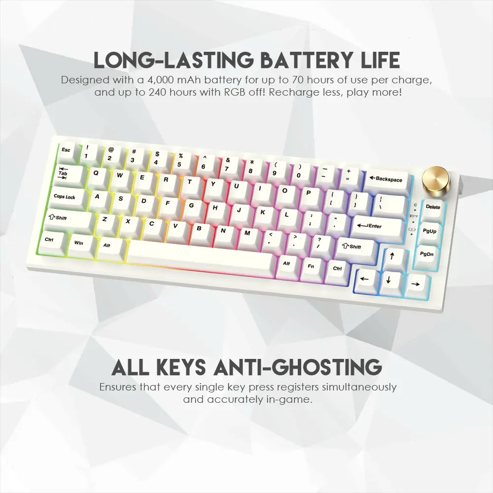 Tastatura Mehanicka Gaming Fantech MK858 RGB Maxfit67 Space Edition (white Switch)