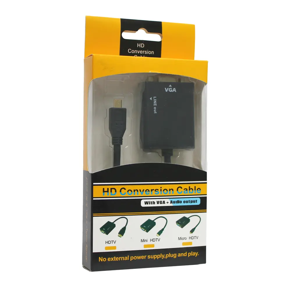 Adapter Micro HDMI na VGA M + Audio Jwd-hdmi1
