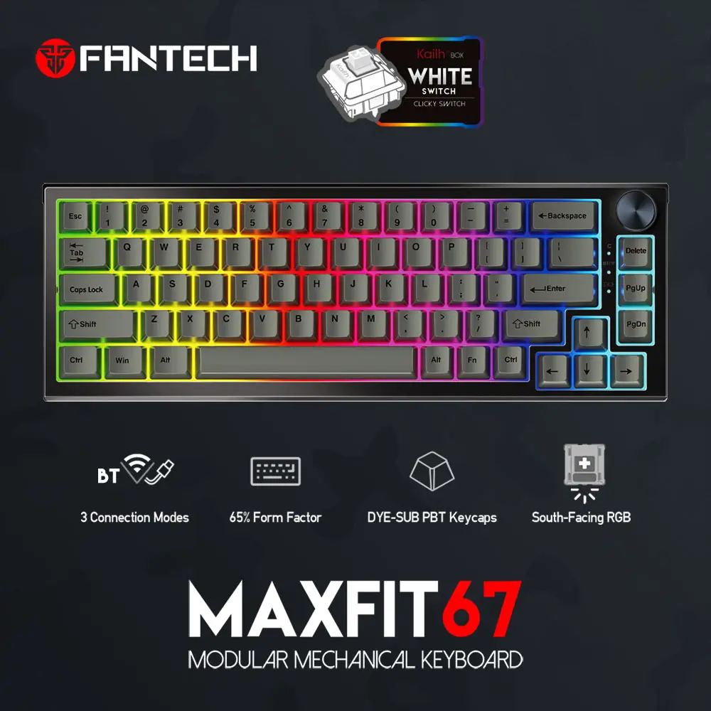 Tastatura Mehanicka Gaming Fantech MK858 RGB Maxfit67 Crna (white Switch)