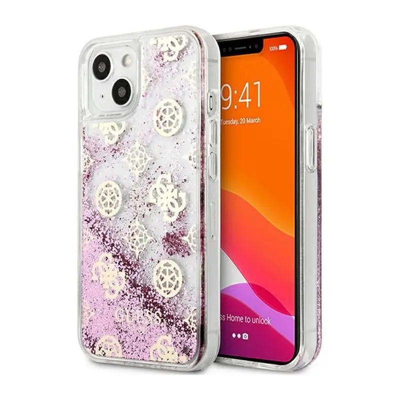 Torbica Guess Hc Liquid Glitter Peony za Iphone 13 6.1 Roze (guhcp13mlgpepi)