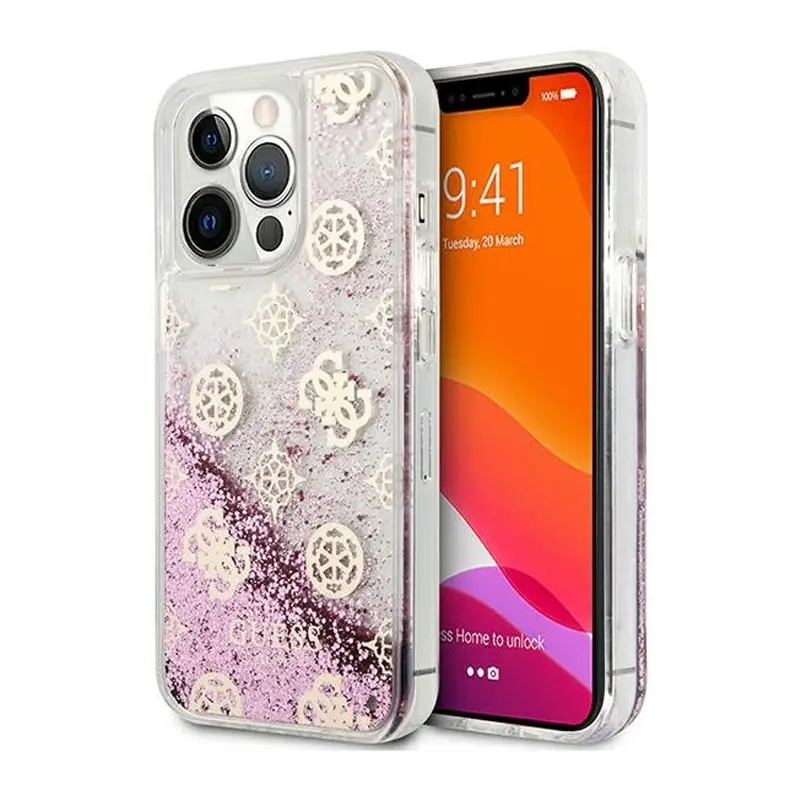 Torbica Guess Hc Liquid Glitter Peony za Iphone 13 Pro 6.1 Roze (guhcp13llgpepi)