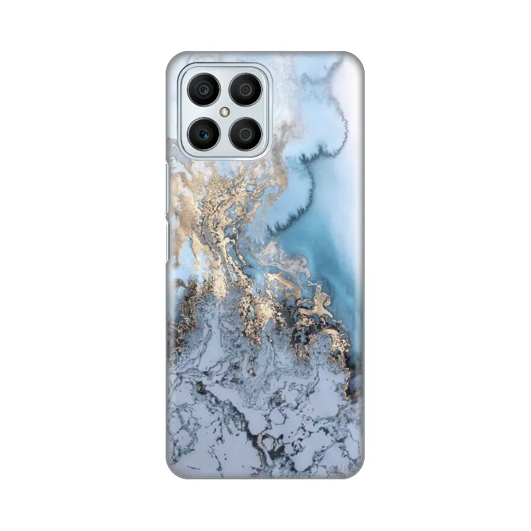 Torbica Silikonska Print za Honor X8 Blue Gold Marble