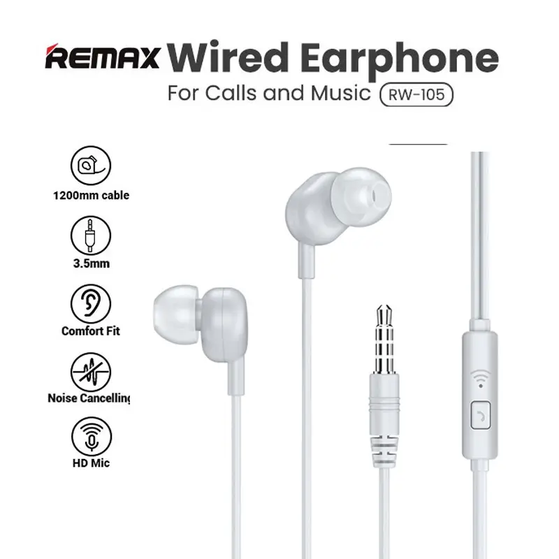 Slusalice Remax Wired Rw-105 3.5 Mm Bele