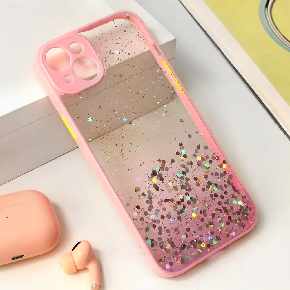 Torbica Frame Glitter za Iphone 14 Plus 6.7 Roze