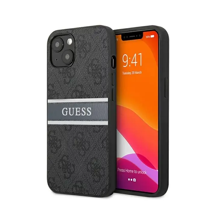 Torbica Guess Stripe za Iphone 13 6.1 Siva (guhcp13m4gdgr)