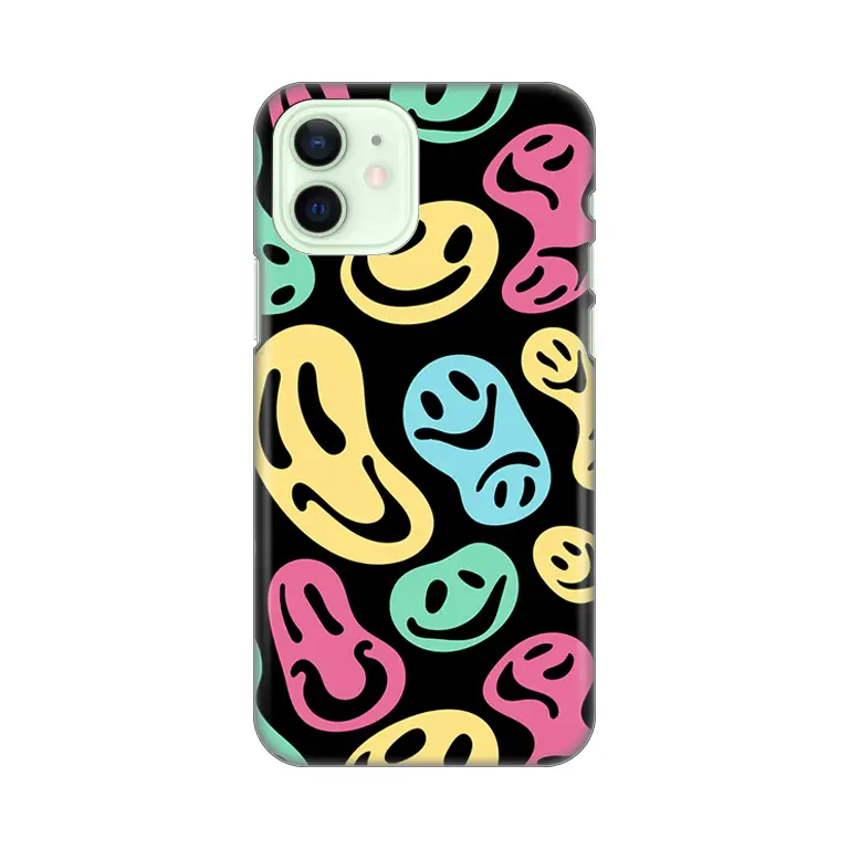 Torbica Silikonska Print za Iphone 12 6.1 Black Color Smiles