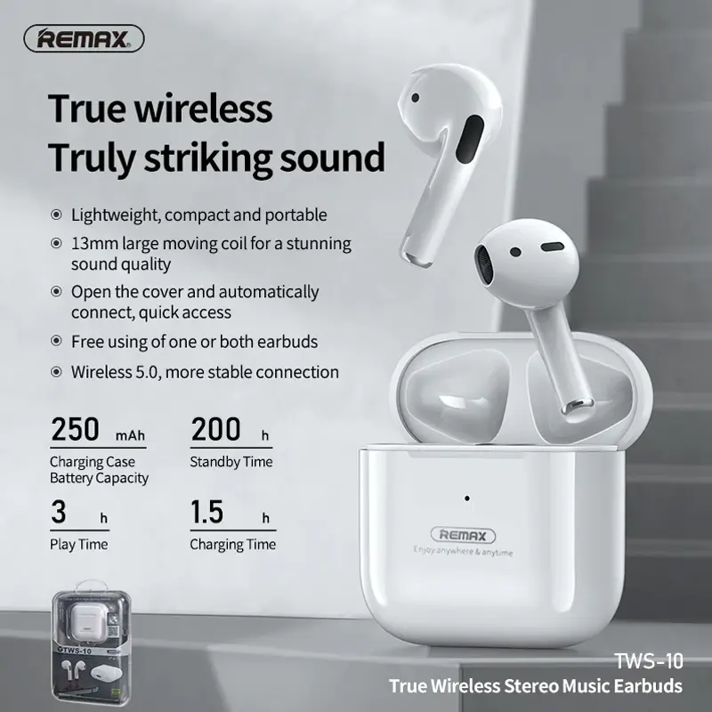 Bluetooth Slusalice Remax Tws-10 Bele