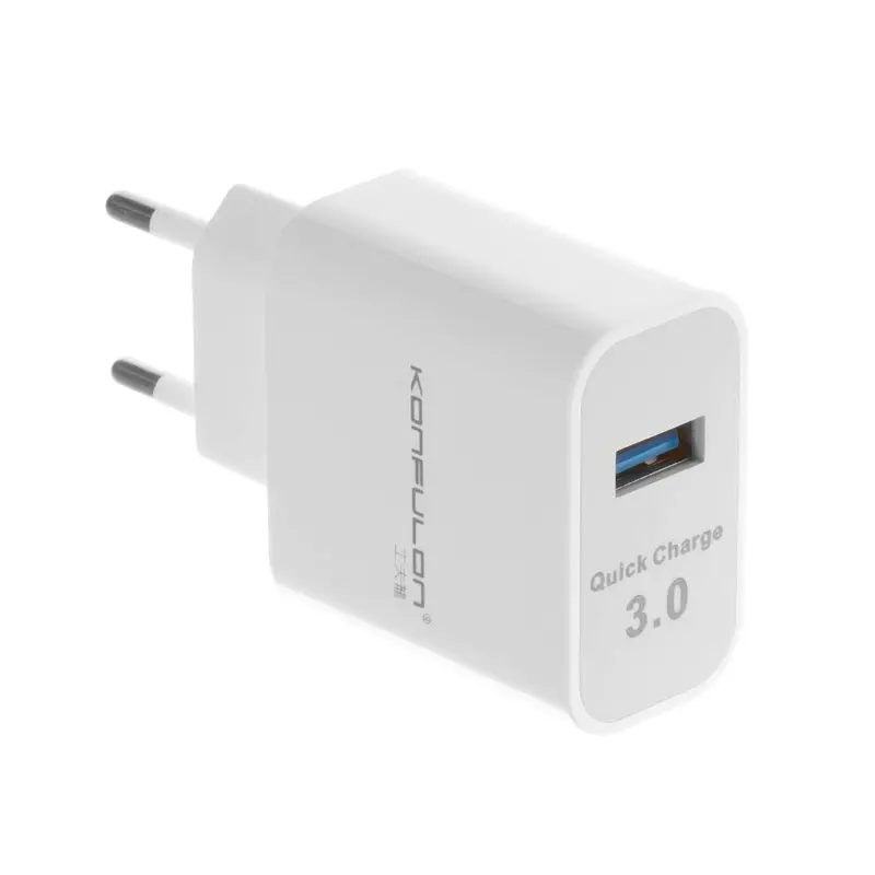 Kucni Punjac Konfulon C27, QC 3.0, 2.1a sa Iphone Lightning Kablom Beli