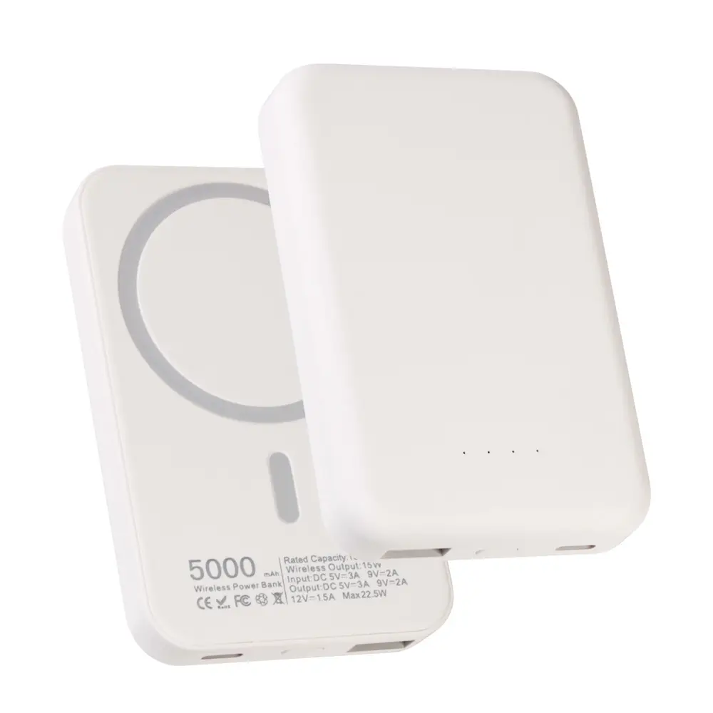 Power Bank Prenosiva Baterija Magsafe PD 5000 Mah Bela