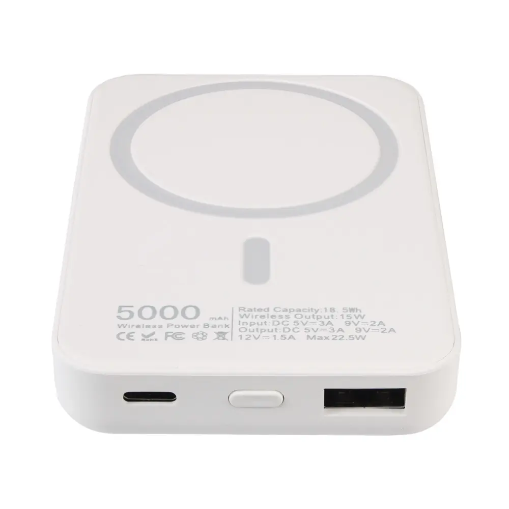 Power Bank Prenosiva Baterija Magsafe PD 5000 Mah Bela