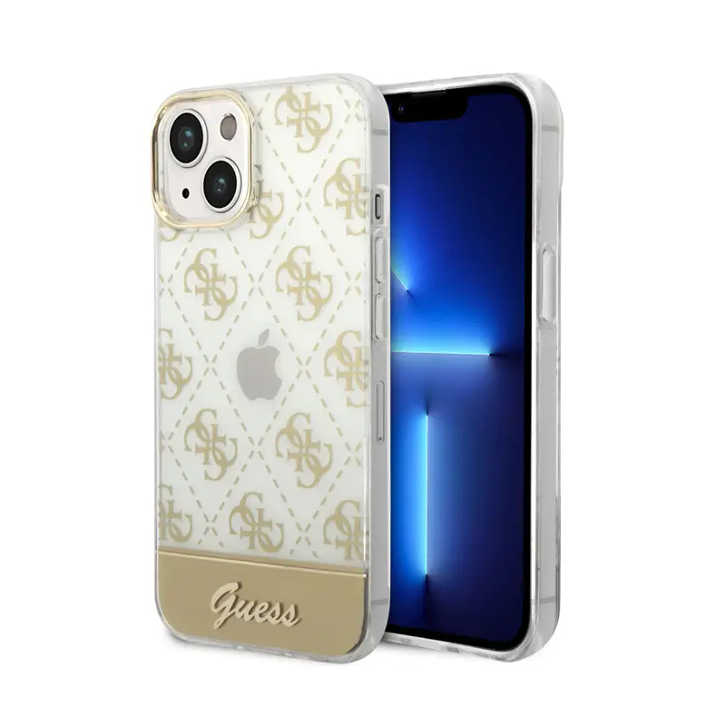 Torbica Guess Hc 4G Electro Script za Iphone 14 6.1 Zlatna (guhcp14shg4mhg)
