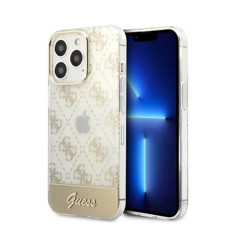 Torbica Guess Hc 4G Electro Script za Iphone 14 Pro 6.1 Zlatna (guhcp14lhg4mhg)
