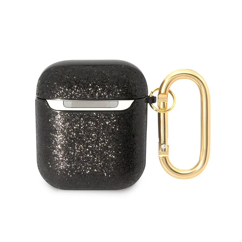 Torbica Guess za Airpods 1/2 PU Glitter Flake Crna (gua2hggshk)