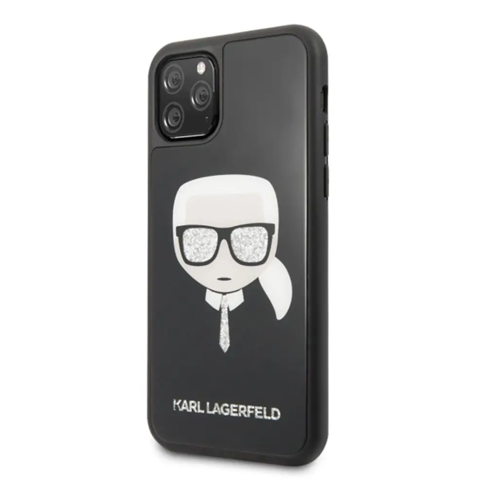 Torbica Karl Lagerfeld Double Layers Glitter Head za Iphone 11 Pro 5.8 Crna (klhcn58dlhbk)