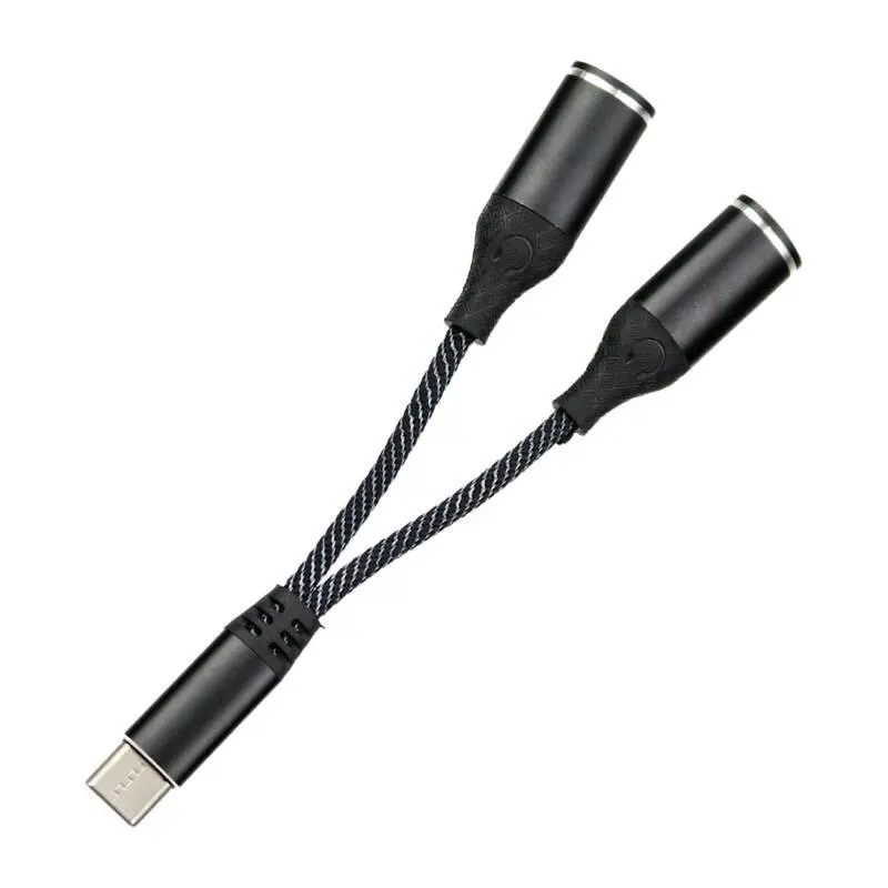 Adapter za Slusalice SX-08 Type C na 2X 3.5mm Crni
