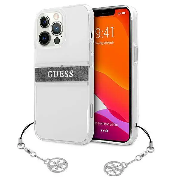 Torbica Guess 4G Stripe Charm za Iphone 13 Pro 6.1 Siva (guhcp13lkb4ggr)