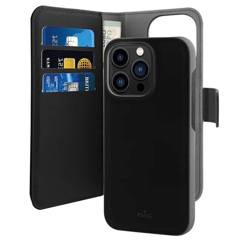 Torbica Puro Novcanik 2U1 za Iphone 14 Pro Max 6.7 Crna